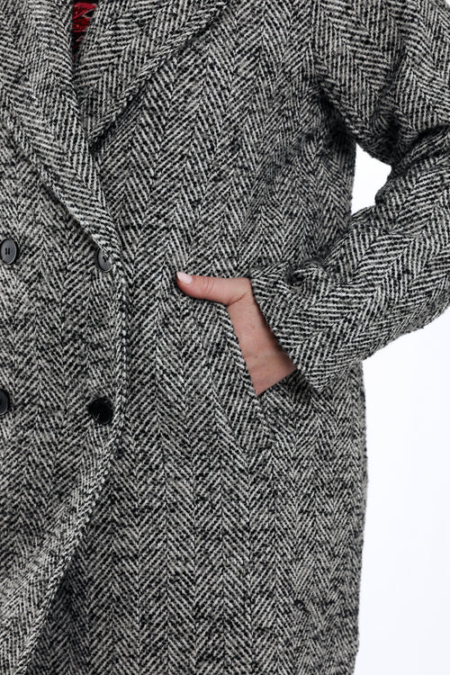 Midilanger Mantel mit Chevron-Muster-Paprika-6