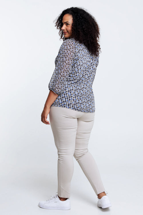 T-Shirt mit goldenem grafischem Muster-Paprika-2