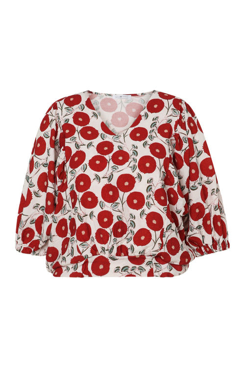 Blusenshirt mit Blumenmuster-Paprika-10