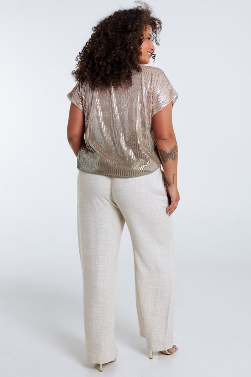 Leinen- und Viskosehose mit Lurex-Details-Paprika-2