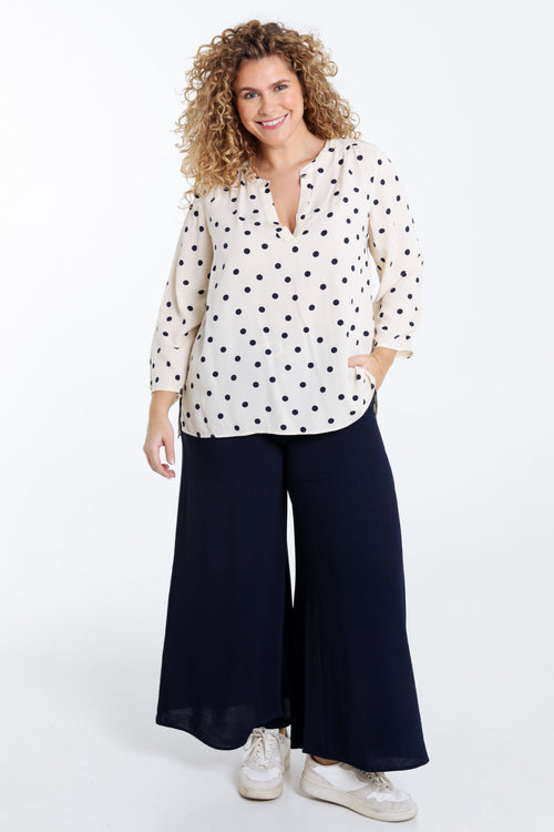 Bluse aus bedruckter Viskose mit Punkten-Paprika-7