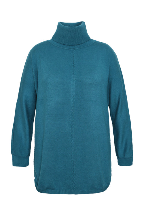 Uni Rollkragen-Tunika-Pullover-Paprika-8