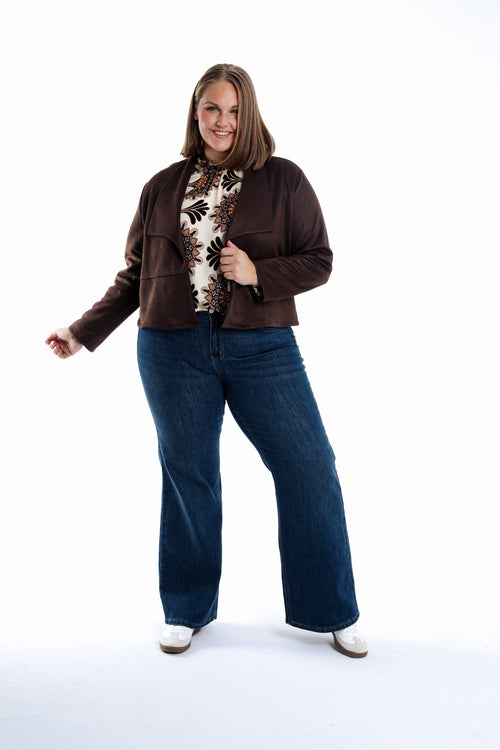 Jacke aus einfarbigem Wildlederimitat-Paprika-6