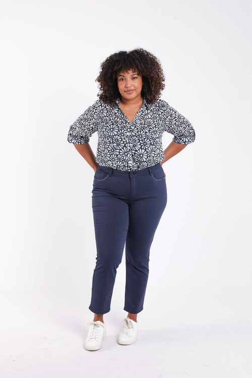 Pantalon slim Louise 7/8-Paprika-2