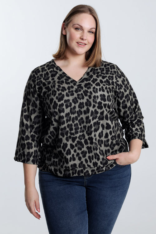 Bluse mit Leopardenmuster-Paprika-1