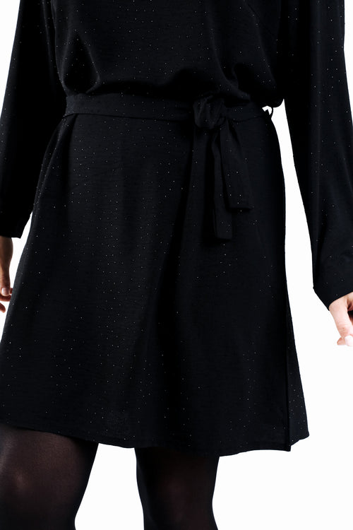 Uniertes Kleid mit tonalem Strasssteinbesatz-Paprika-5