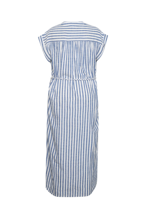 Robe longue en viscose rayée-Paprika-11