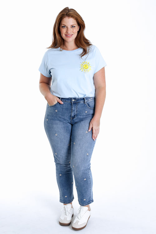 Louise Slim-Jeans 7/8 mit Kleeblattstickerei-Paprika-9