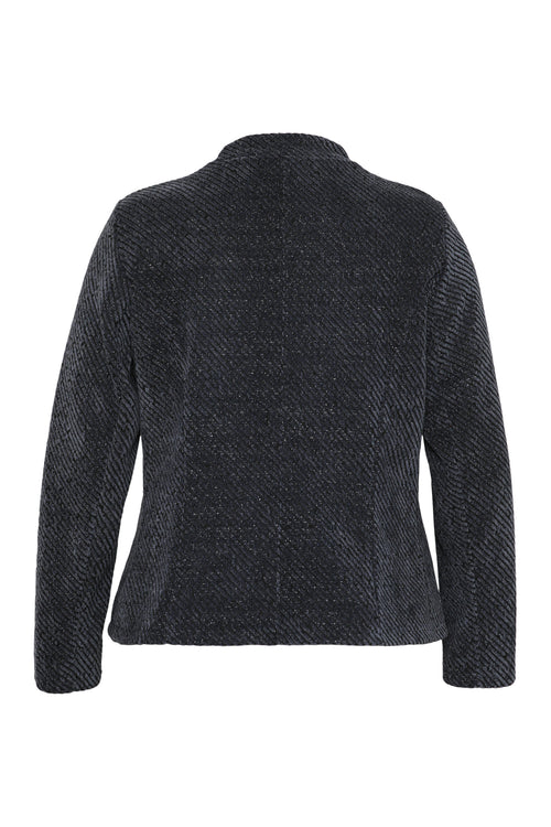 Veste jacquard bicolore avec lurex-Paprika-10