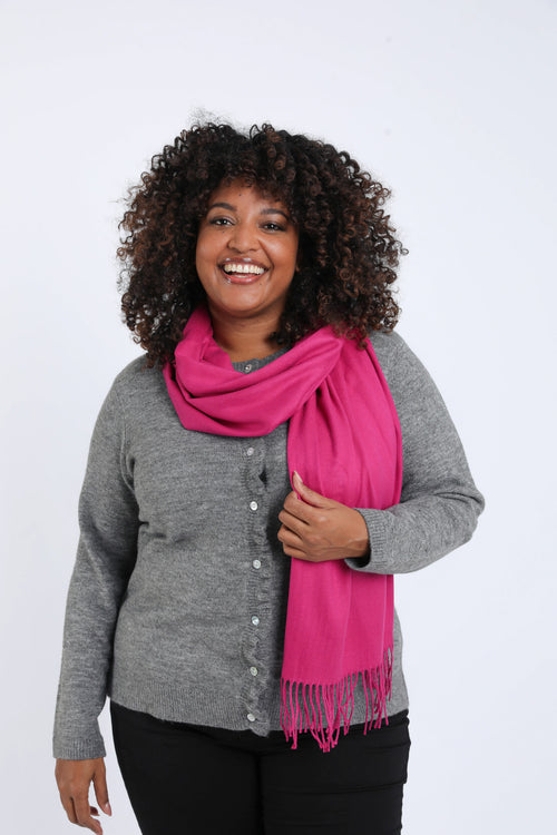 Einfarbiger Schal aus Viskose und Kaschmir-Paprika-1