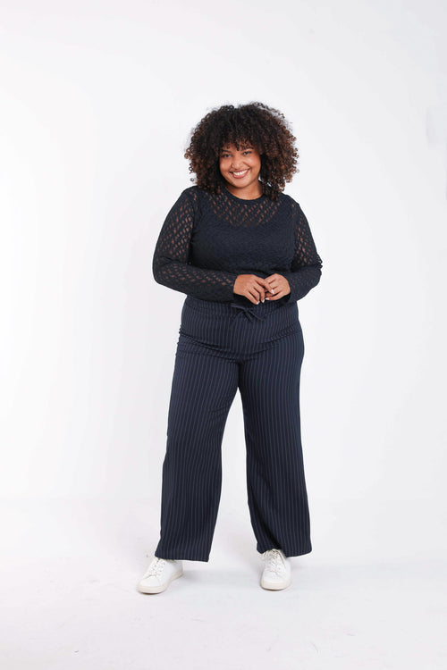 Gestreifte weite Hose-Paprika-8