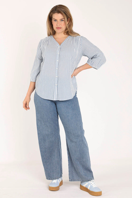 Gestreifte Baumwollbluse-Paprika-6