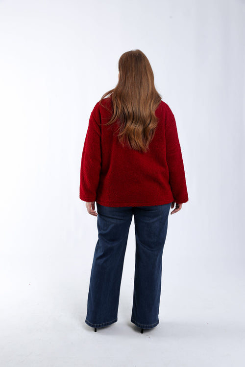 Manteau teddy uni-Paprika-3