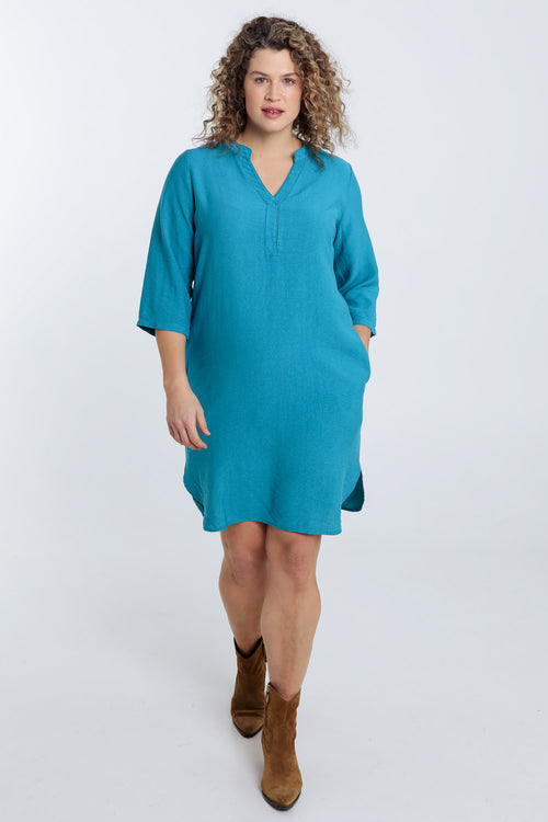 Einfarbiges Tunika-Kleid-Paprika-7