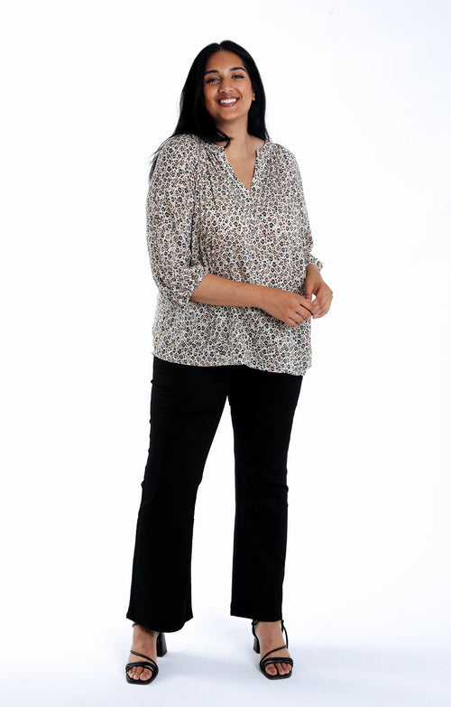Blouse en viscose imprimé léopard-Paprika-6