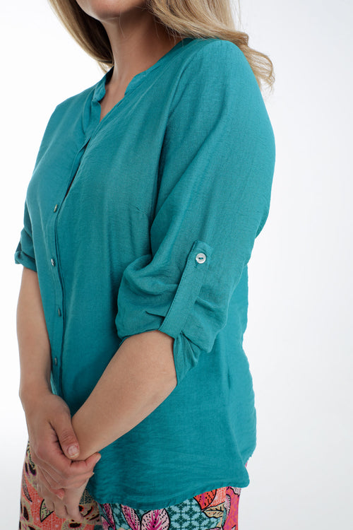 Bluse aus Viskose einfarbig-Paprika-4