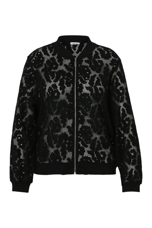 Bomberjacke aus Mesh mit Blumendruck-Paprika-10