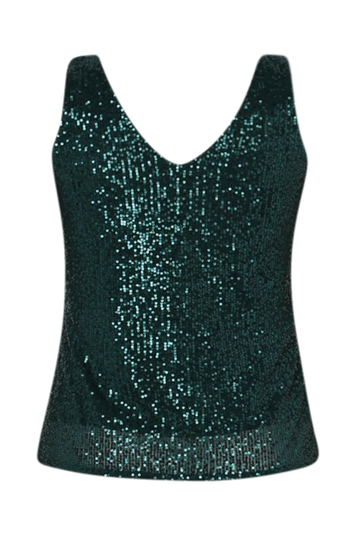 Unifarbenes, gerade geschnittenes Top mit Pailletten-Paprika-11