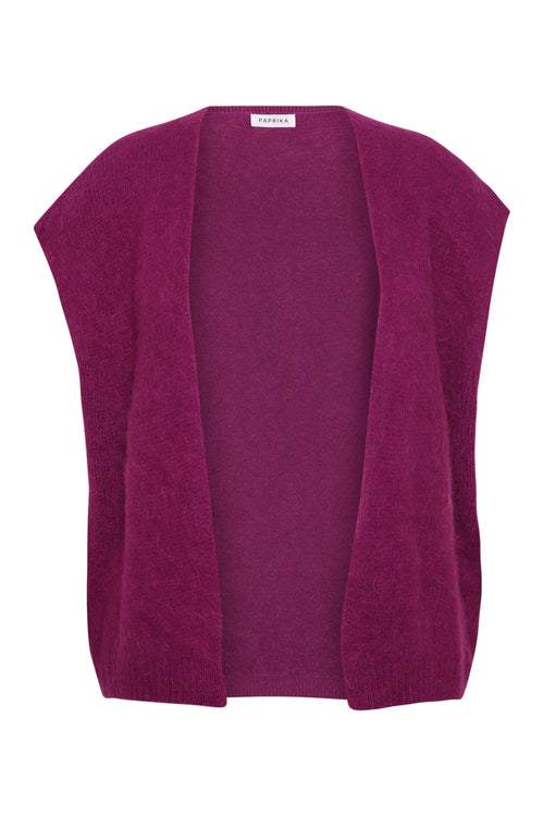 Ärmellose einfarbige Weste-Paprika-1