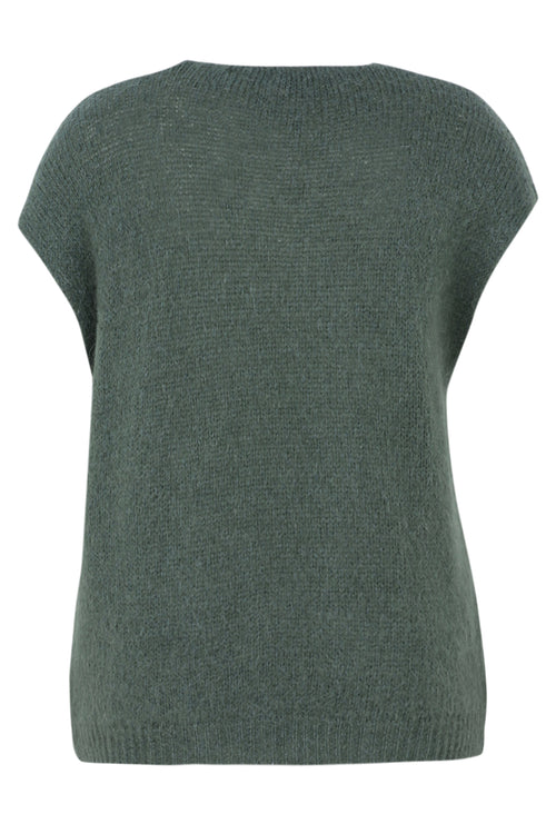 Unifarbene, ärmellose Strickjacke -Paprika-11