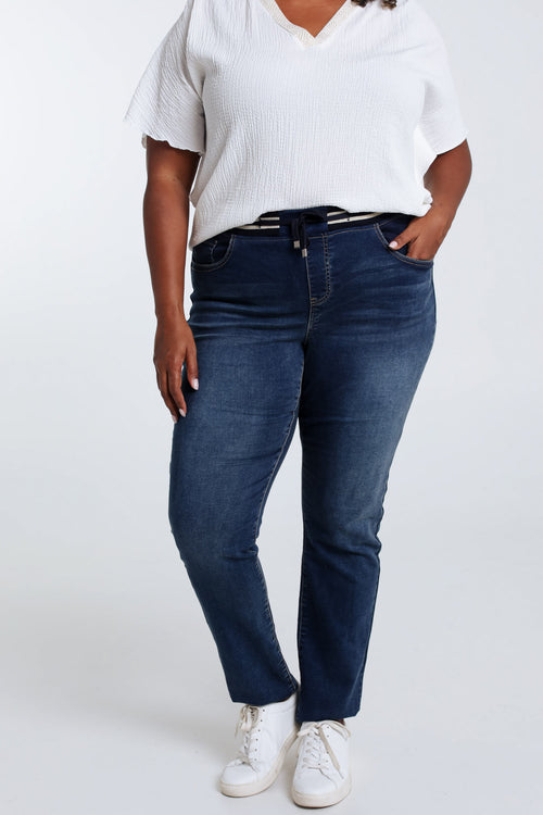 Unifarbene Slim-Fit-Jeansjeggings „Lolly“ L32 mit Netzgürtel-Paprika-1