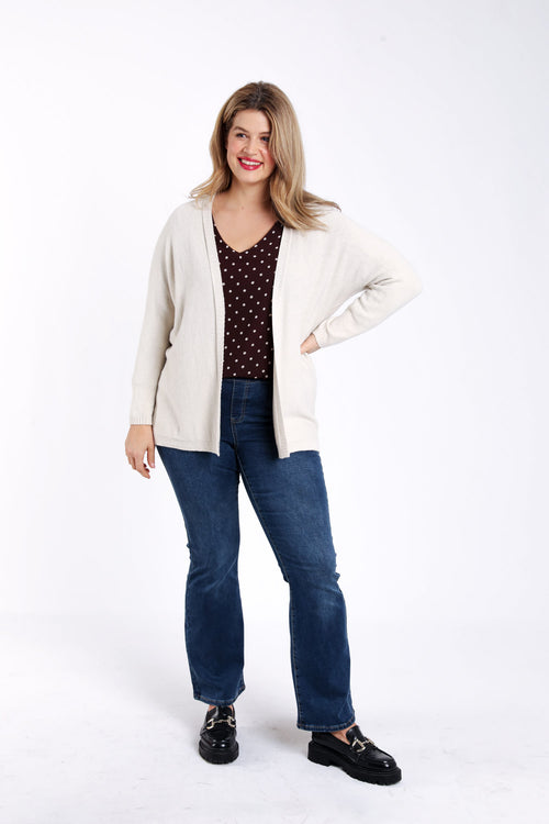 Langer Cardigan aus einfarbiger Viskose-Paprika-4