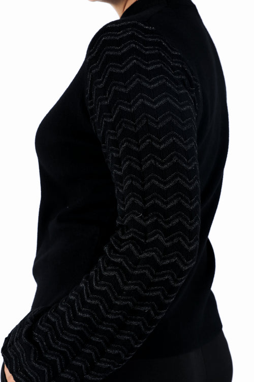 Uni-Pullover mit Chevron-Ärmeln-Paprika-4