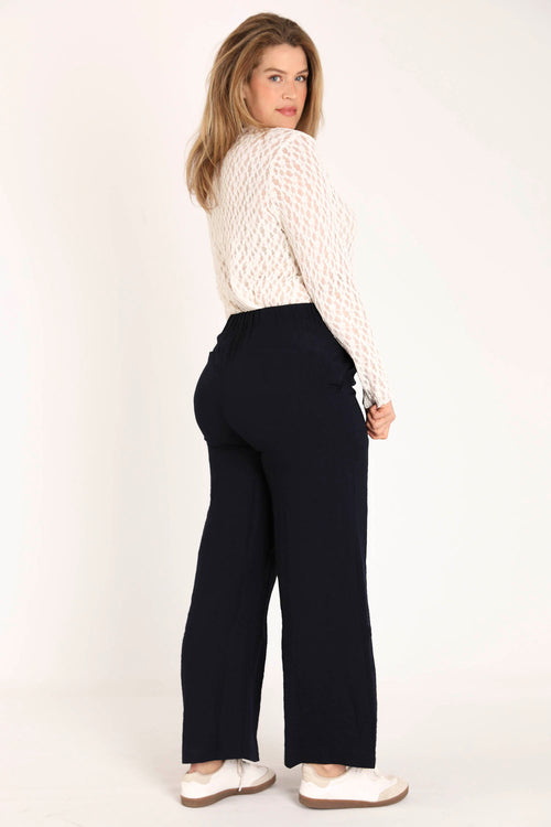 Pantalon large en viscose uni-Paprika-2