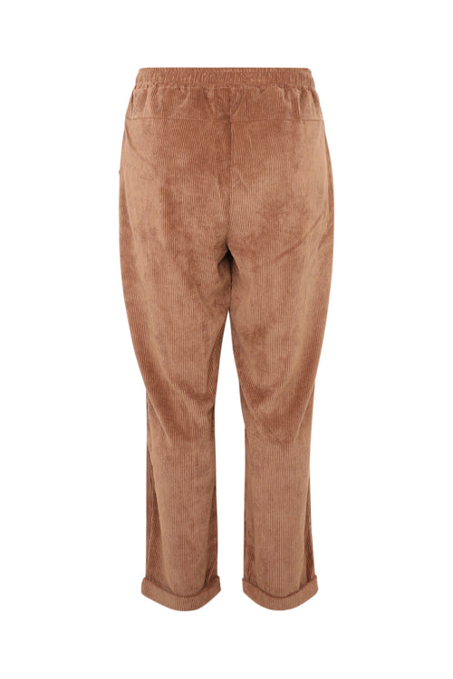 Unifarbene 7/8-Chinohose aus Samt-Paprika-12