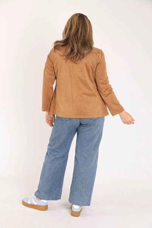 Uni-Blazer mit Wildlederoptik-Paprika-2