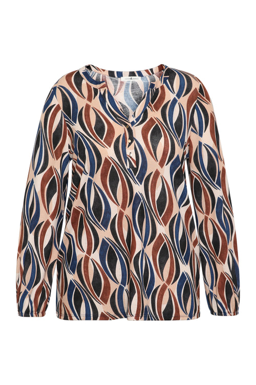 T-Shirt aus warmem Strick mit grafischem Aufdruck-Paprika-1