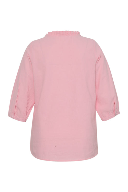 Einfarbige Bluse aus Baumwolle-Paprika-9