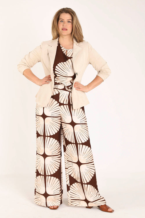 Hose aus Viskose mit zweifarbigem Grafikdruck-Paprika-7