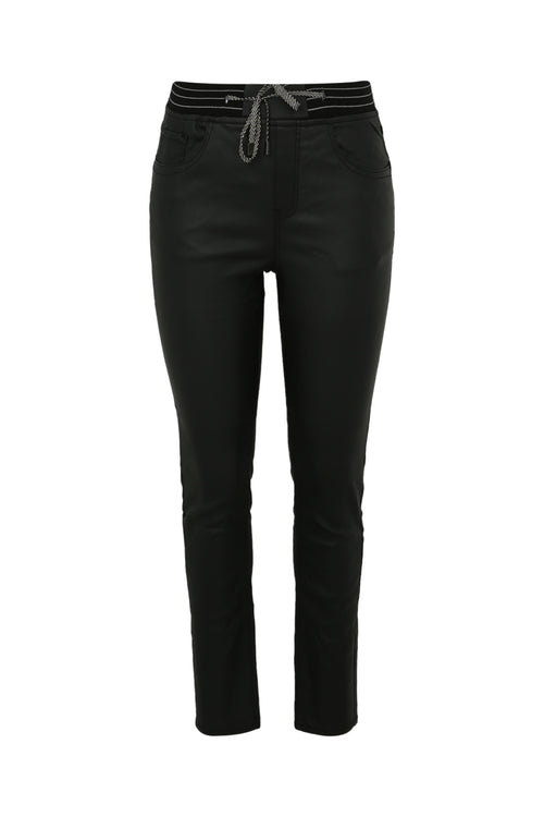 Beschichtete Slim-Fit-Jeggings mit feinem Gürtel-Paprika-10