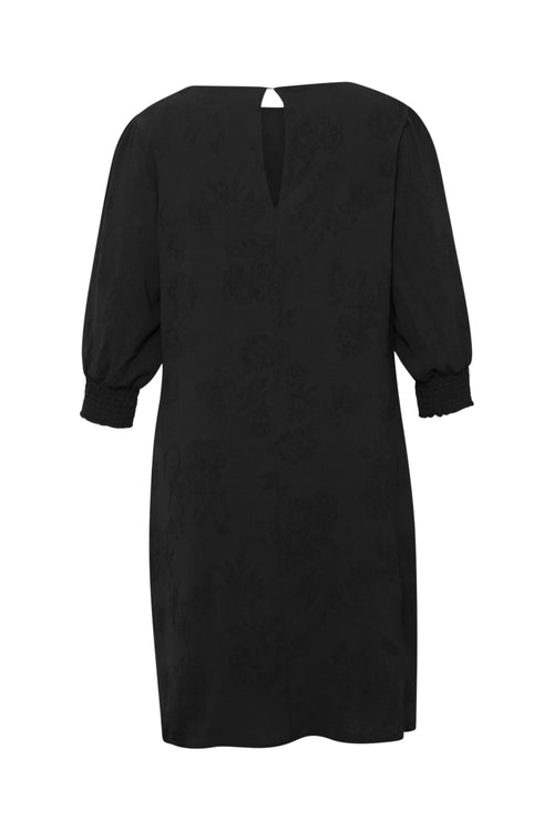 Einfarbiges kurzes Kleid mit Stickereien-Paprika-2