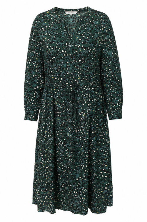 Robe longue en viscose imprimé léopard-Paprika-1