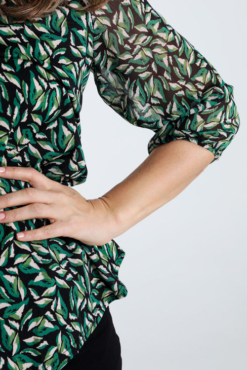 T-Shirt mit Blätterdruck-Paprika-4