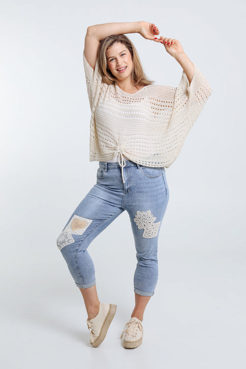 Kurzer, unifarbener Pullover aus Viskose-Paprika-8