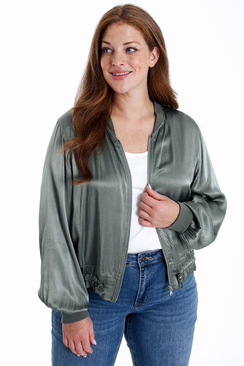 Uni Bomber aus Viskose mit Satin-Effekt-Paprika-2