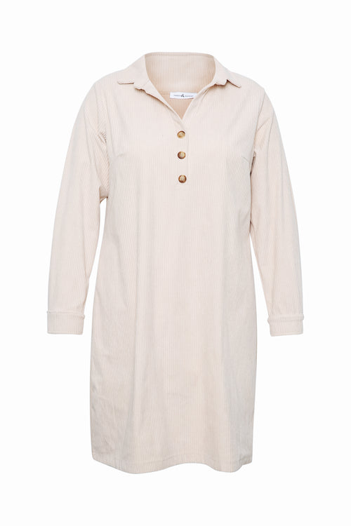 Uni kurzes Kleid aus Cordvelours-Paprika-8