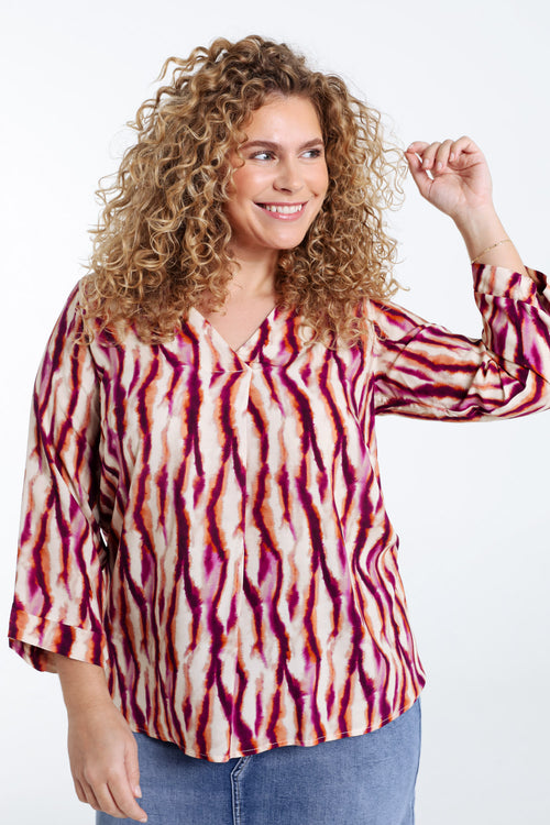 Bluse aus Viskose mit Tie-Dye-Print-Paprika-1