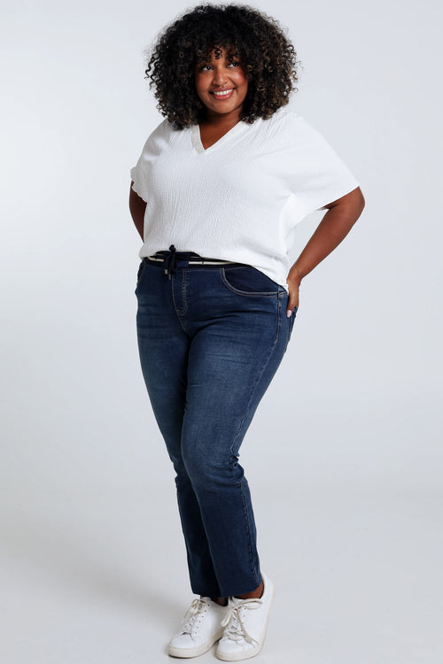 Unifarbene Slim-Fit-Jeansjeggings „Lolly“ L32 mit Netzgürtel-Paprika-8