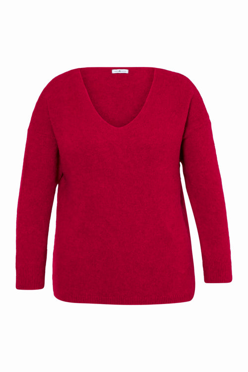 Pullover mit einfarbiger Alpakawolle-Paprika-8