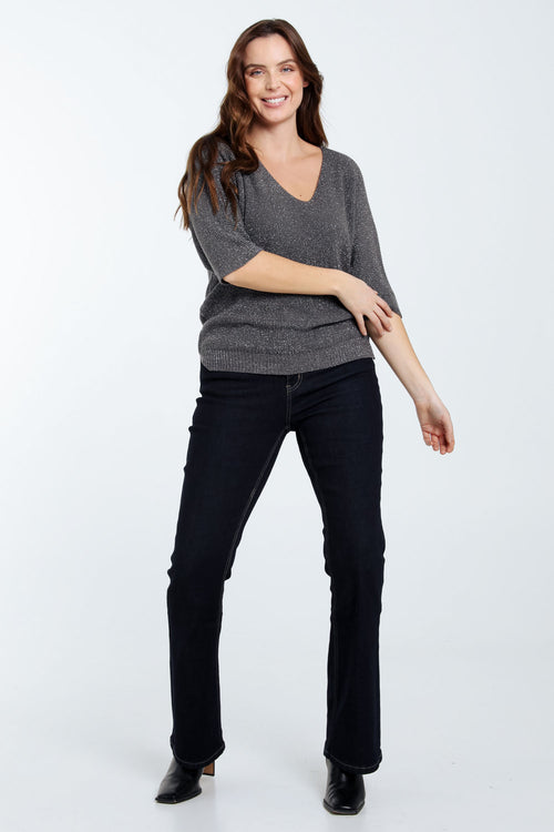 Einfarbiger Pullover mit Lurex-Paprika-9