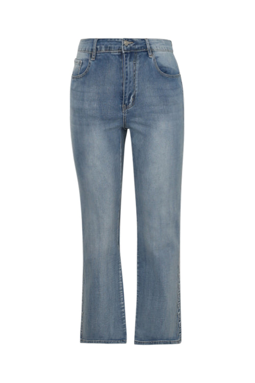 Jeans slim 7/8 Louise avec détail broderie-Paprika-7