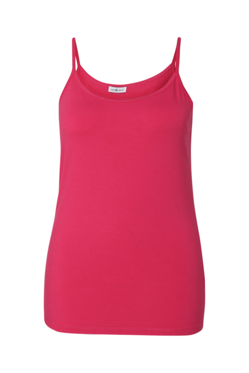 Tanktop mit feinen Trägern aus einfarbiger Viskose-Paprika-3