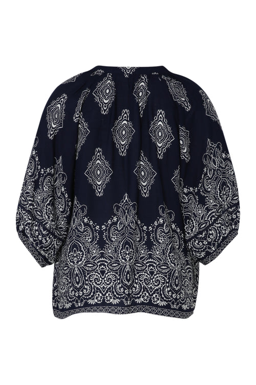 Bluse aus bedruckter Viskose mit Kaschmirmuster-Paprika-11