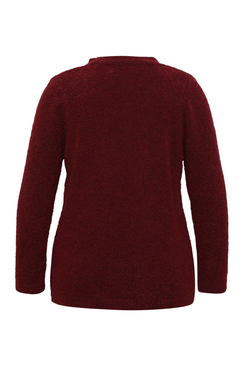 Unifarbene Strickjacke aus Bouclé-Strick-Paprika-9