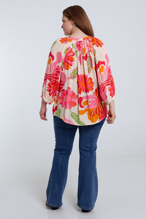 Bluse aus bedruckter Viskose-Paprika-2