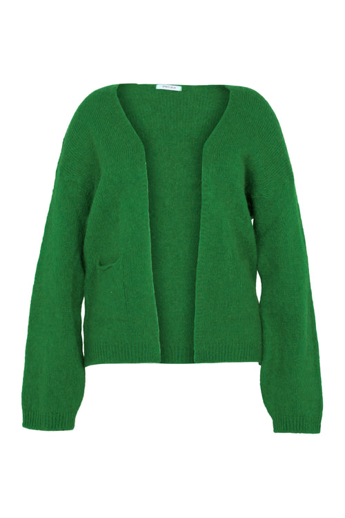 Unifarbener, offener Cardigan aus weichem Mohair-Paprika-10